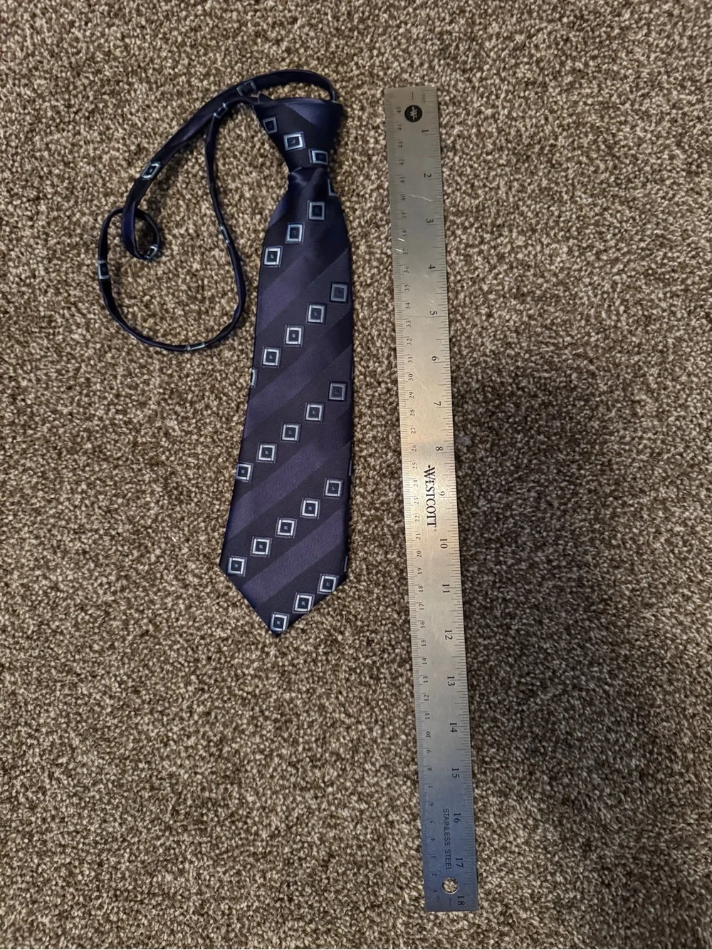 FUBU Navy Blue Geometric Kids Pre-tied Necktie. Never worn